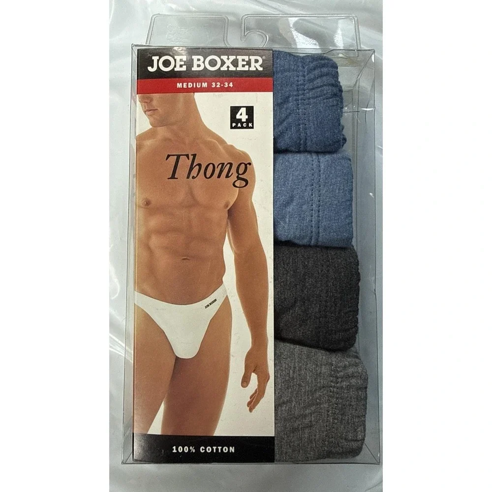 Joe Boxer NEW Men's 4 Pack Size M 32-34 Thong Underwear Sealed -Retired-Vintage